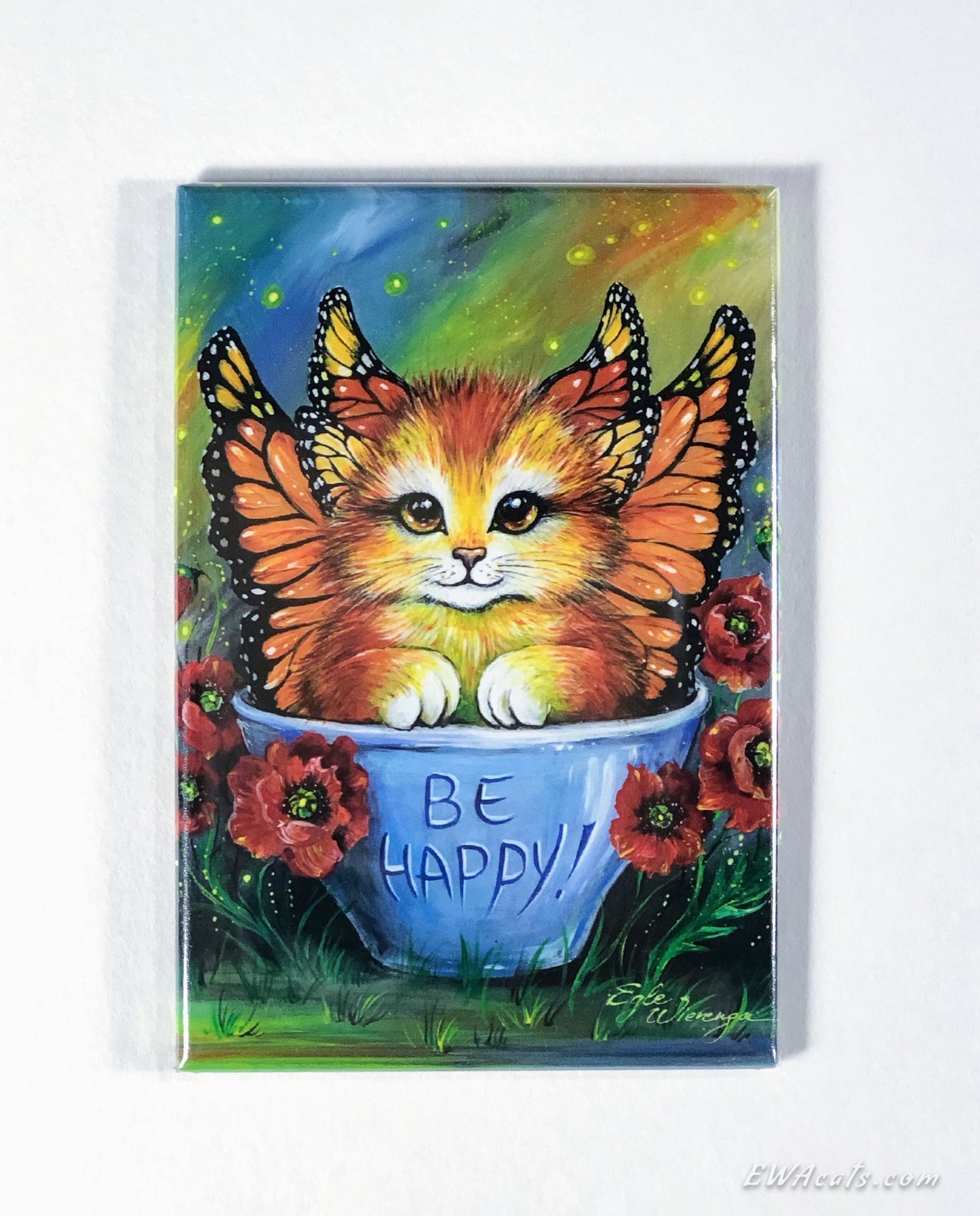 MAGNET 2"x 3" Rectangle "Be Happy"