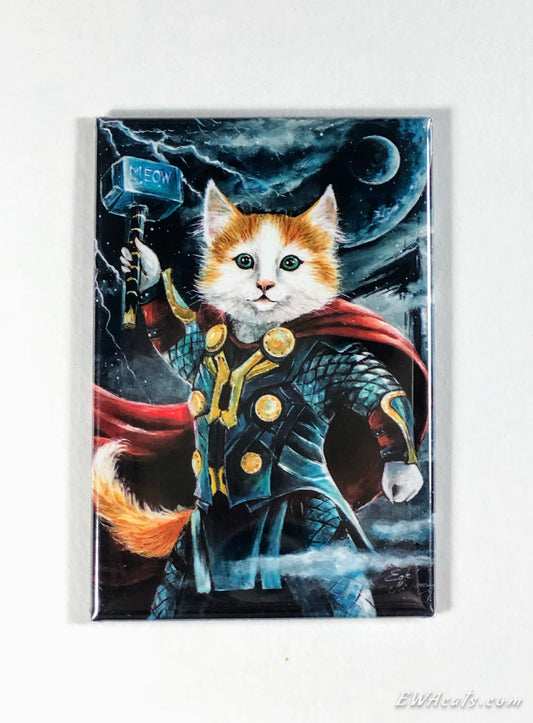 MAGNET 2"x 3" Rectangle "Thor Kitty"