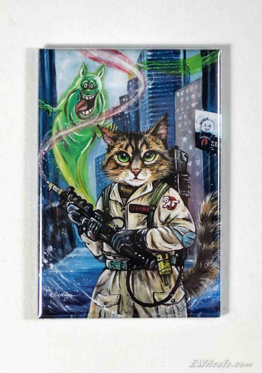 MAGNET 2"x 3" Rectangle "Ghostbuster Cat"