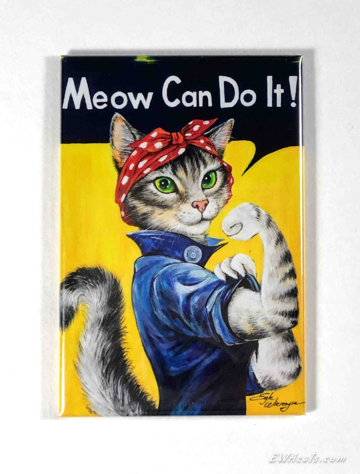 MAGNET 2"x 3" Rectangle "Meow Can Do It!"