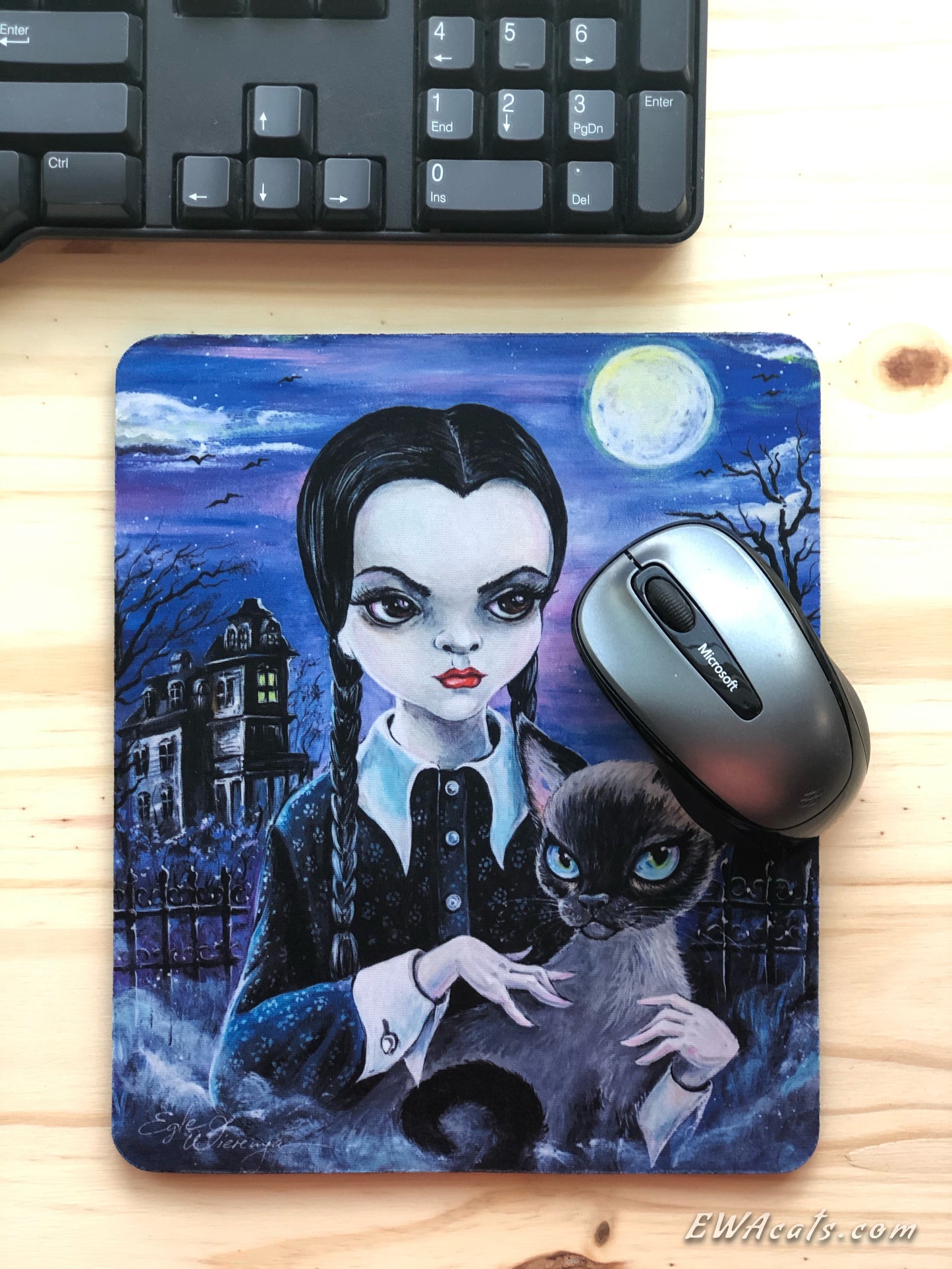 Mouse Pad "Wednesday & Her Cat Thursday"