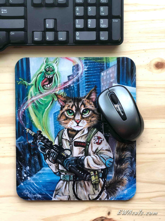 Mouse Pad "Ghostbuster Cat"