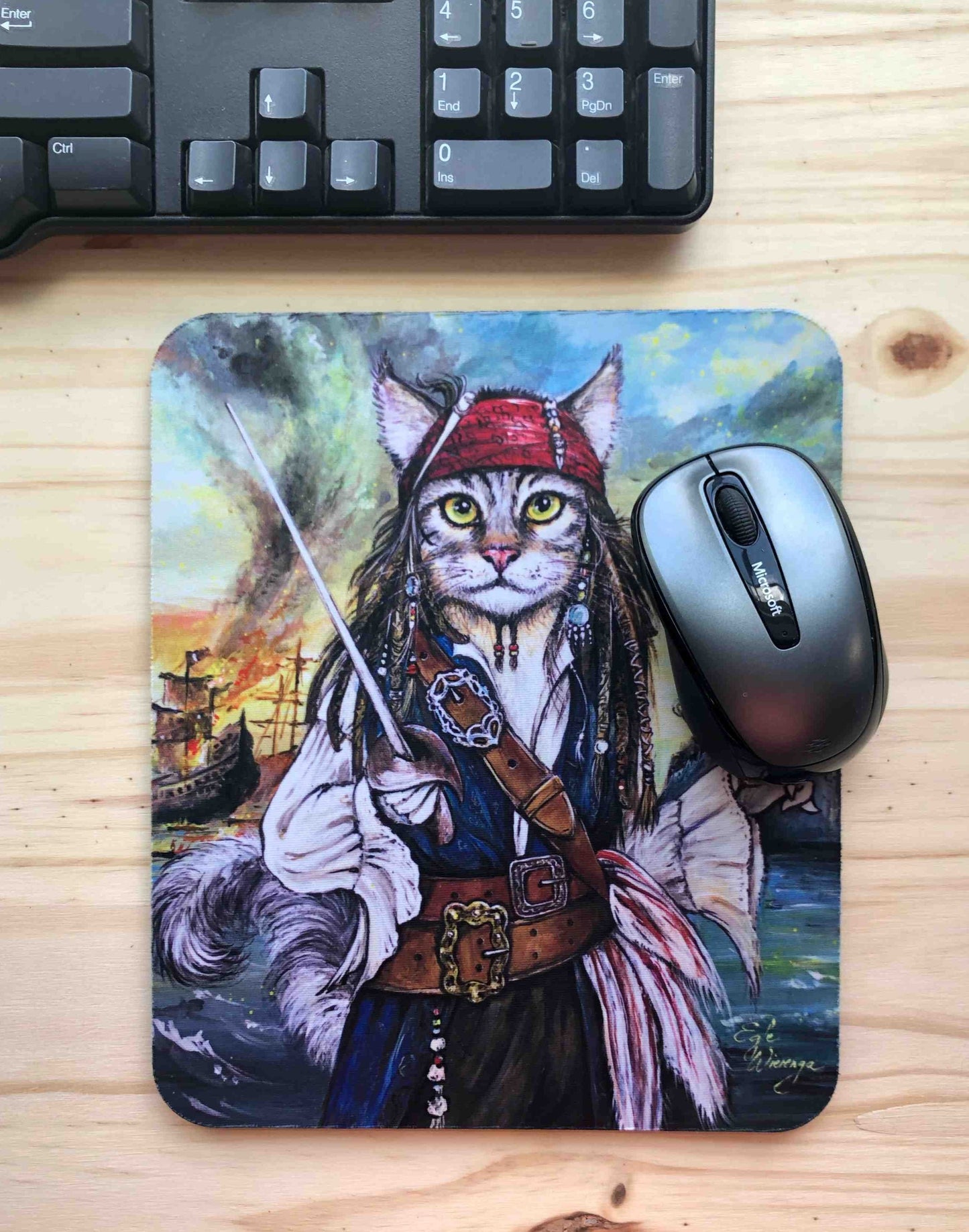 Mouse Pad "Cat Sparrow"