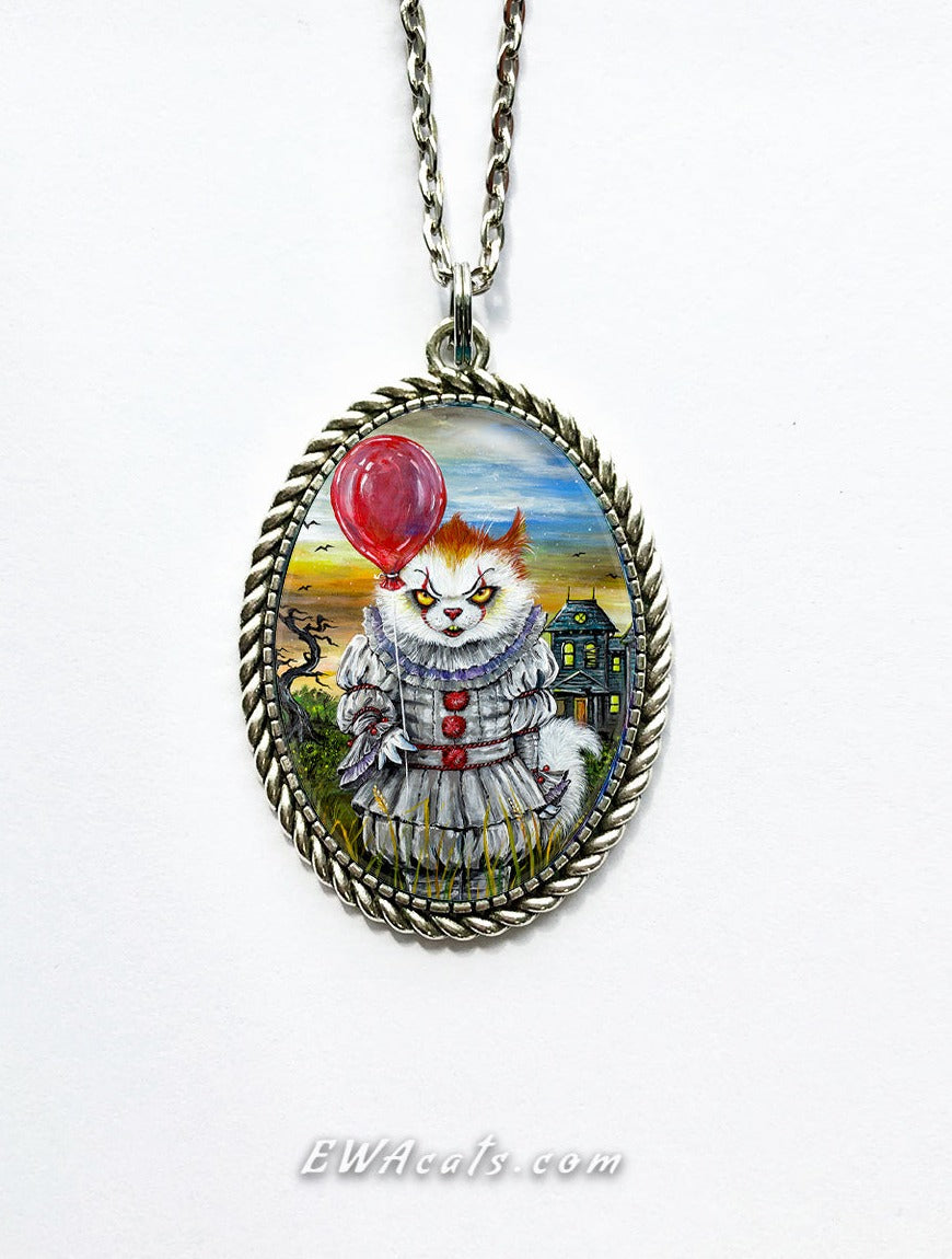 Necklace "KittyWise the Purring Clown"