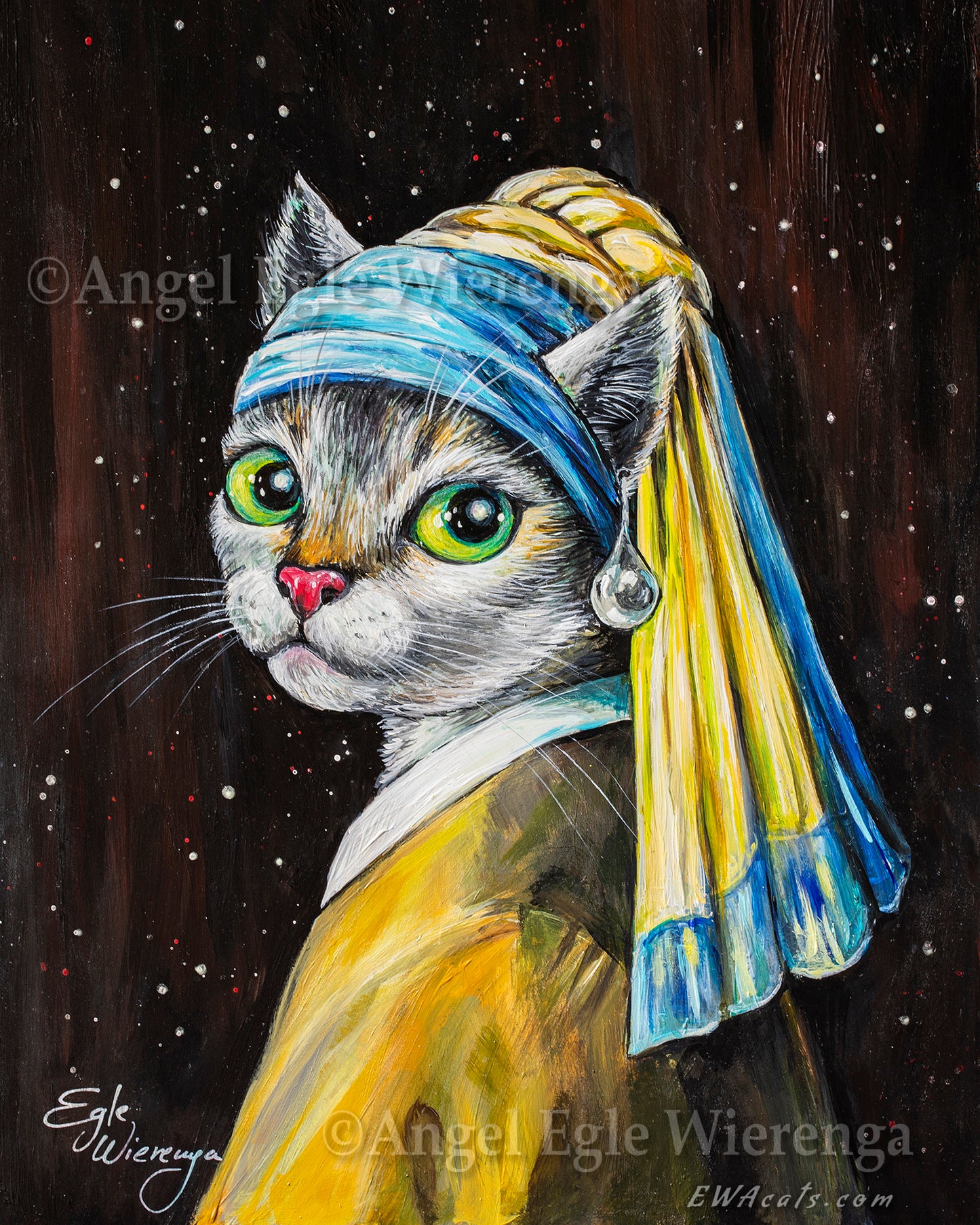 Art Print "Cat With a Pearl Earring"