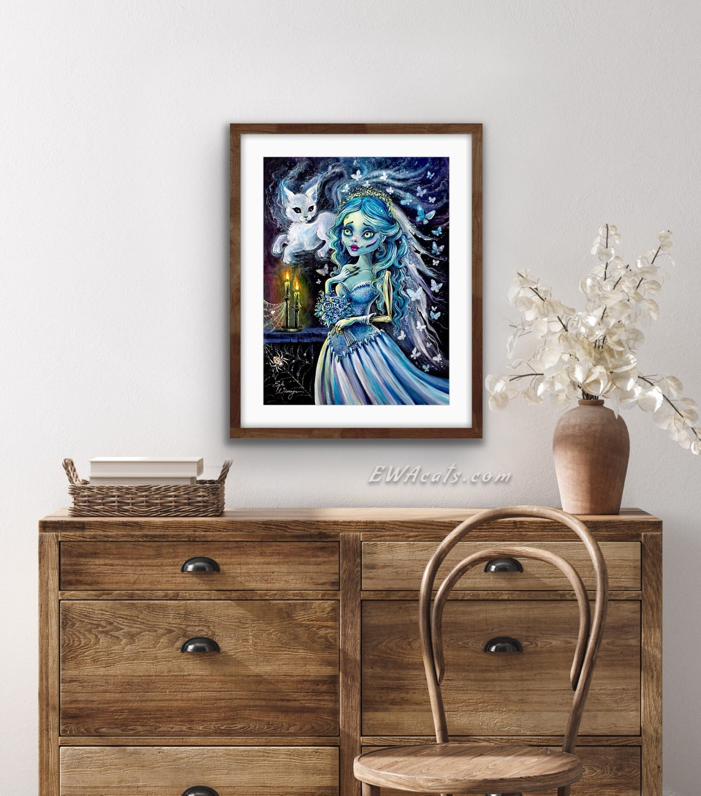 Art Print "Emily and Her Ghost Kitty"
